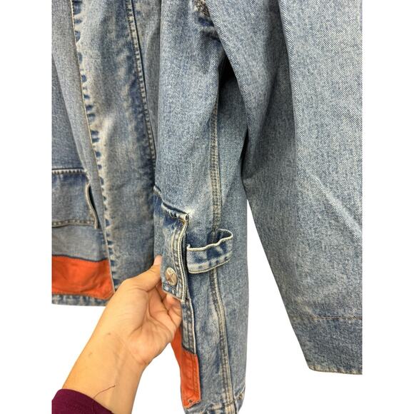 Vintage Y2K Nautica Distressed Denim Chore Style Jacket Men’s Size Large - Picture 5 of 16